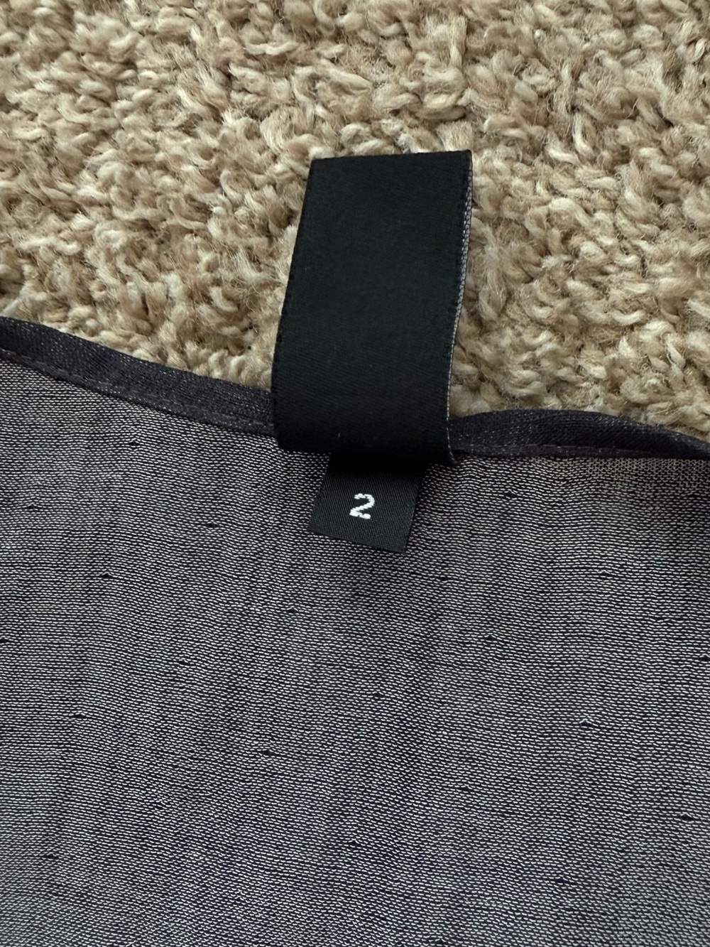 Zero + Maria Cornejo Dark Charcoal V-Neck Blouse Top - Picture 4 of 8